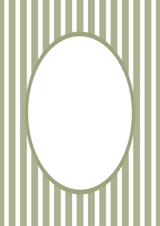 Green Oval Medium Stripe Photo Mat