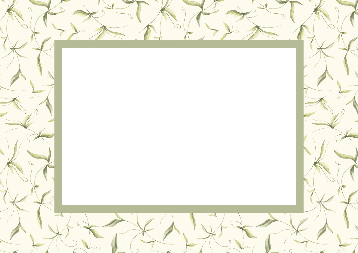 Green Rectangular Botanical Patterned Photo Mat