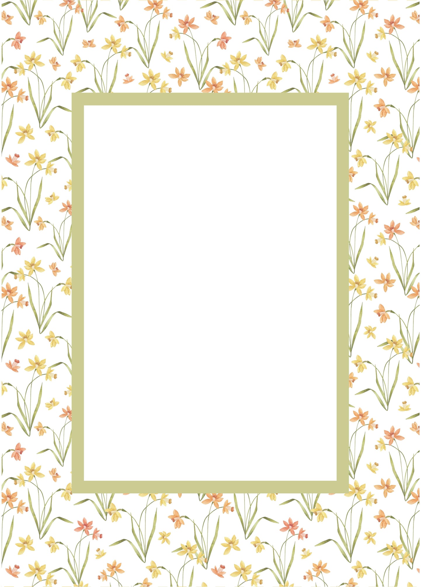 Green Rectangular Floral Photo Mat