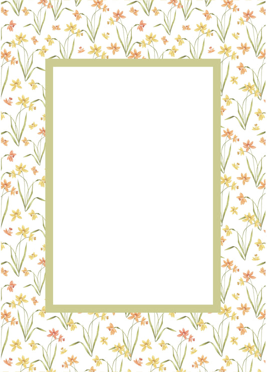 Green Rectangular Floral Photo Mat