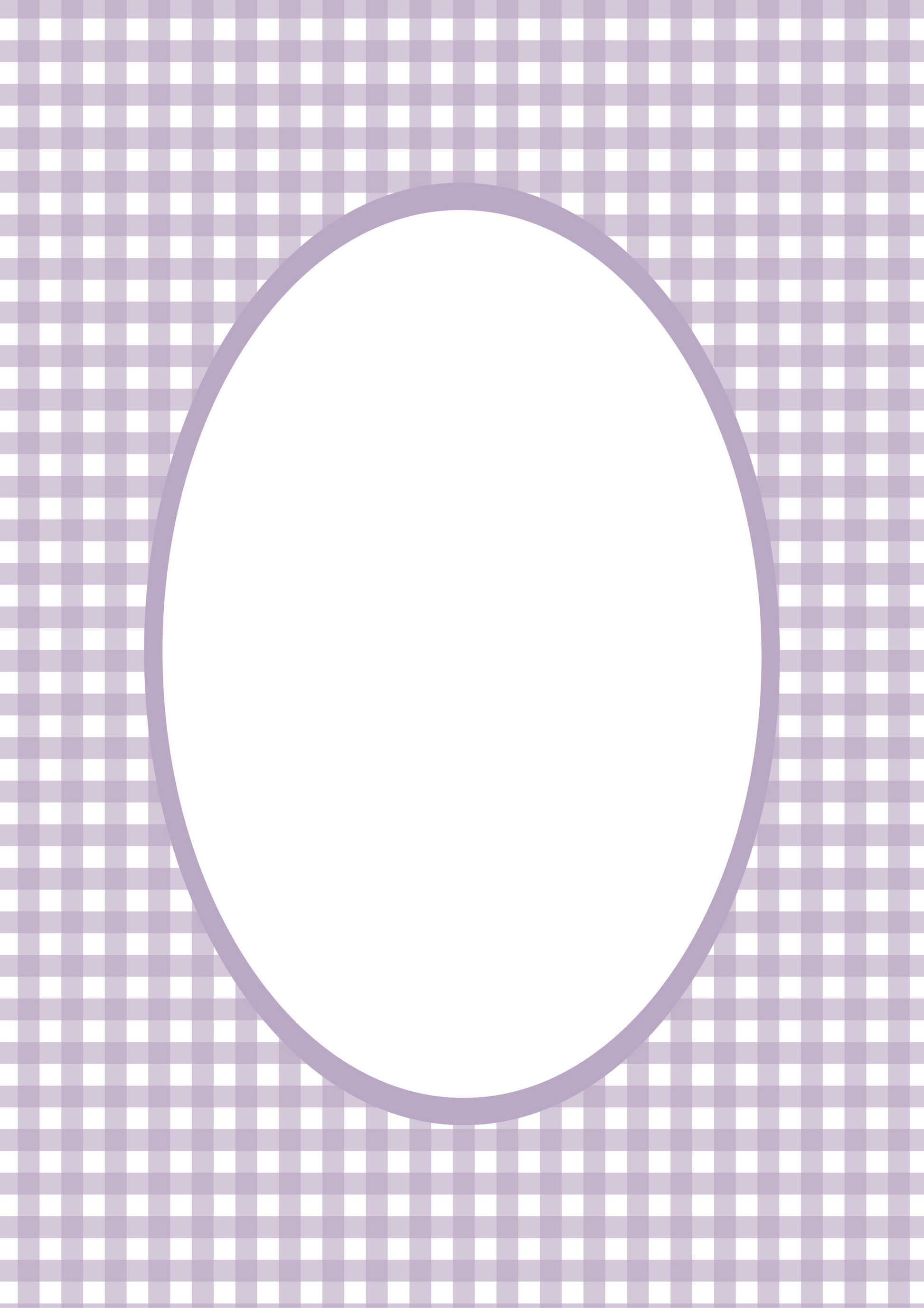 Gingham Photo Mount - picture frame passepartout - oval aperture - Coeur et Maman