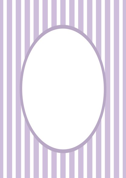 Medium Stripes Photo Mount - picture frame passepartout - oval aperture - Coeur et Maman