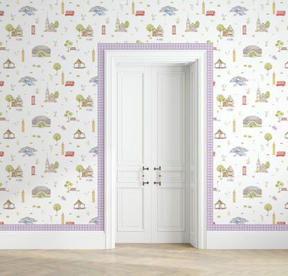 Lilac Tartan Wallpaper Border