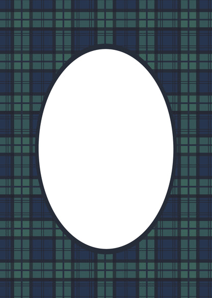 Black Watch Tartan Photo Mount - picture frame passepartout - oval aperture - Coeur et Maman