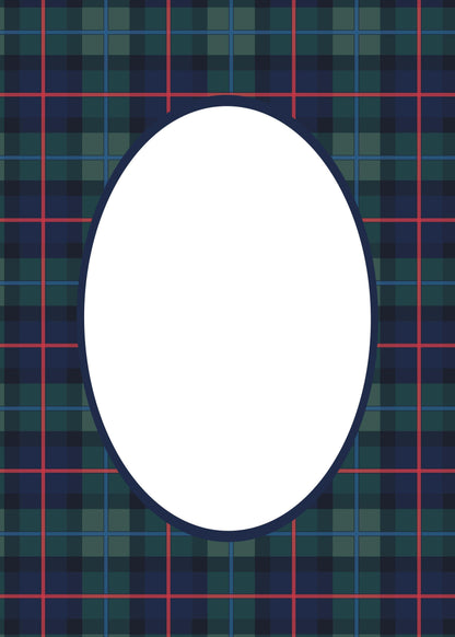 Navy Oval Campbell of Cawdor Tartan Photo Mat