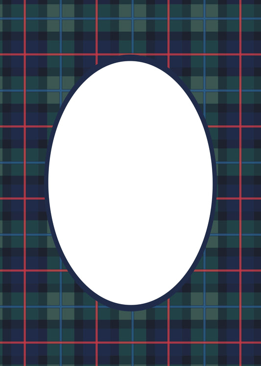 Navy Oval Campbell of Cawdor Tartan Photo Mat