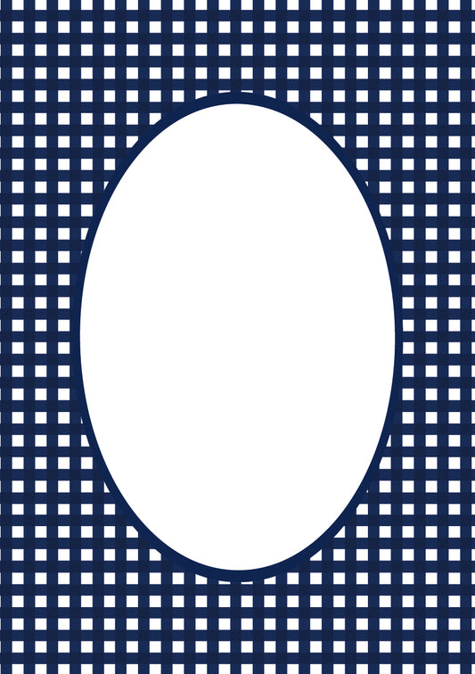 Navy Oval Gingham Photo Mat