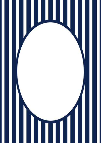 Medium Stripes Photo Mount - picture frame passepartout - oval aperture - Coeur et Maman