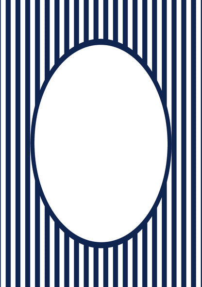 Small Stripes Photo Mount - picture frame passepartout - oval aperture - Coeur et Maman