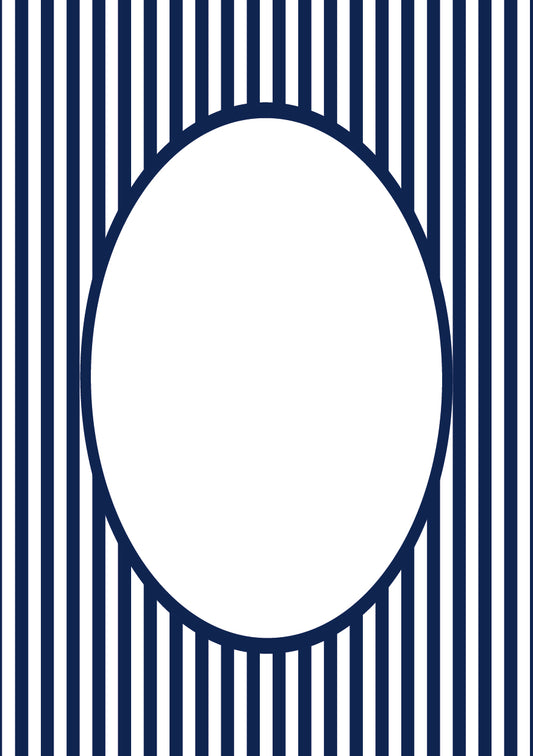 Navy Oval Small Stripes Photo Mat