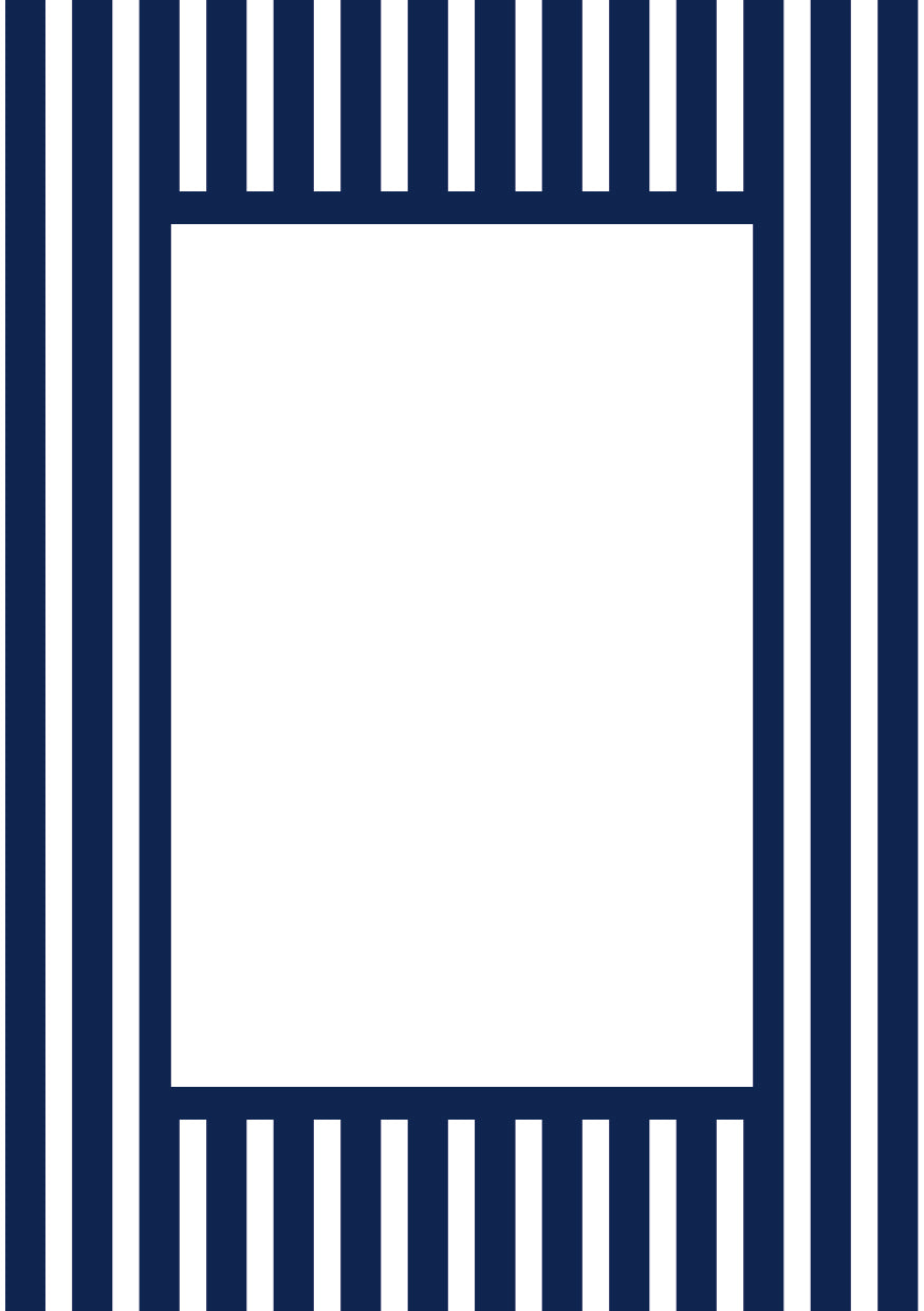 Navy Rectangular Medium Stripes Photo Mat