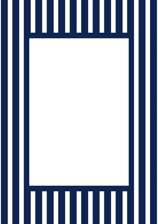 Navy Rectangular Medium Stripes Photo Mat