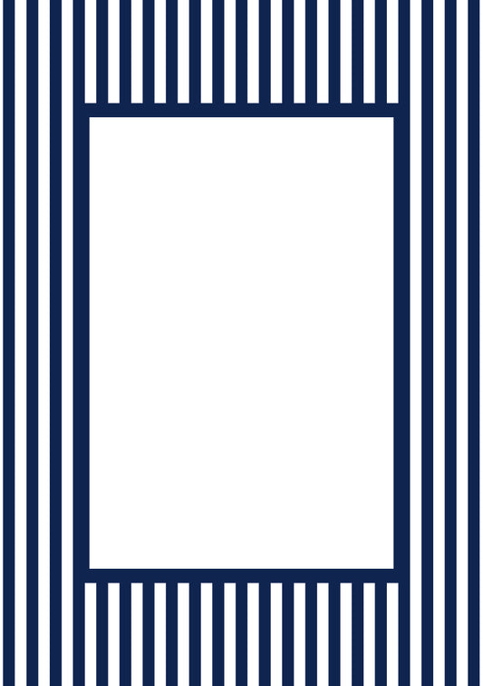 Navy Rectangular Small Stripes Photo Mat