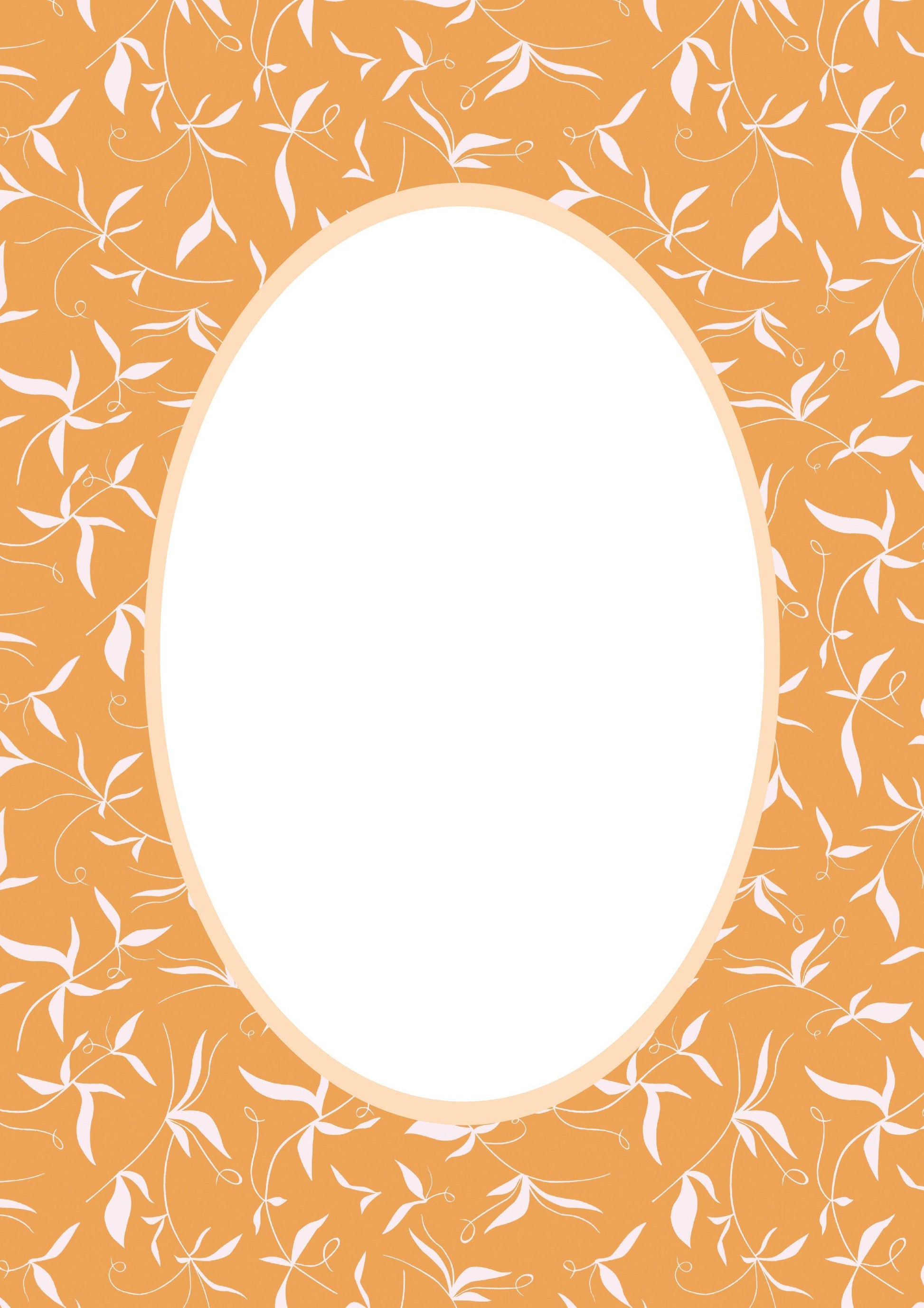 Botanical Photo Mount - picture frame passepartout - oval aperture - Coeur et Maman