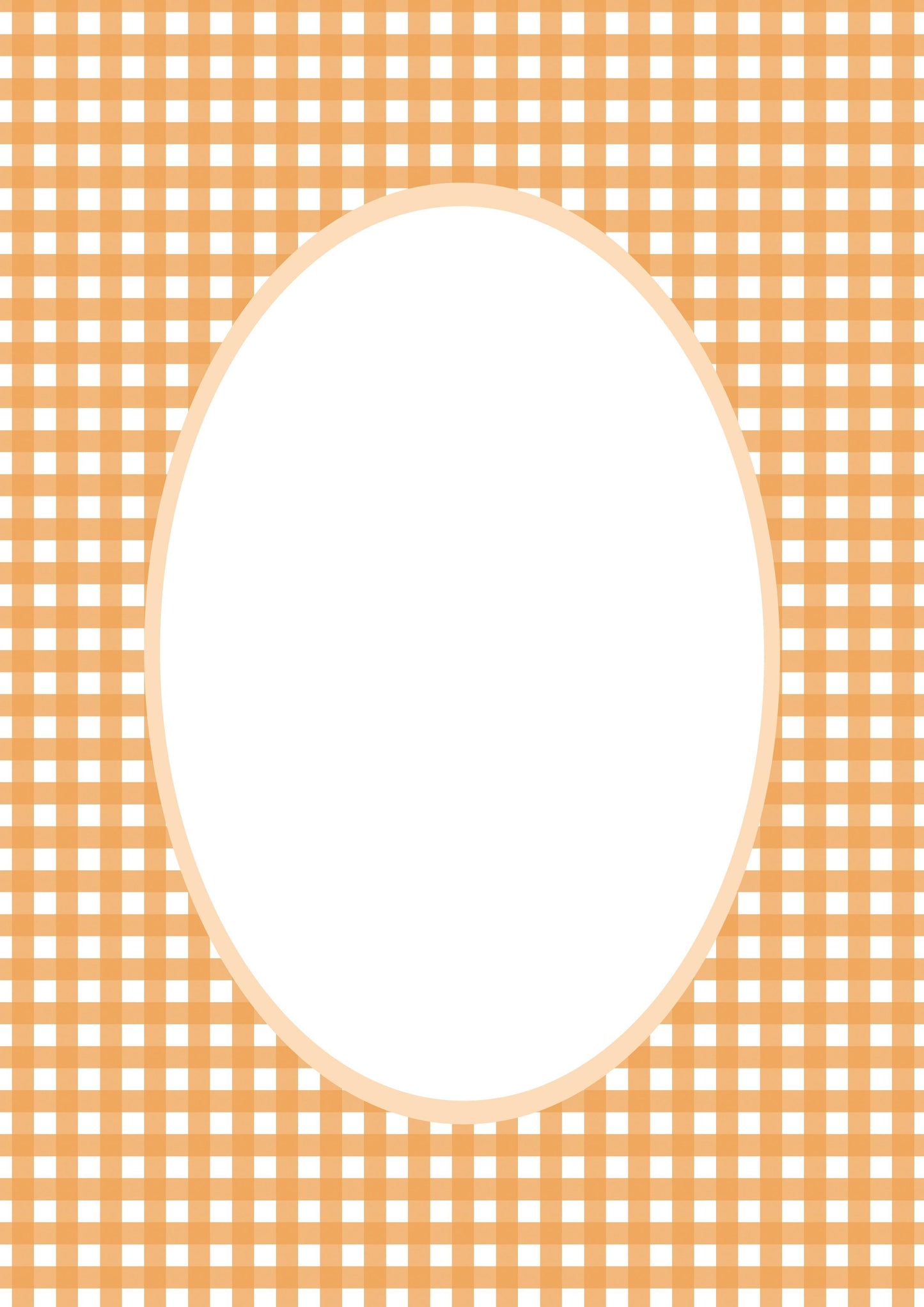 Orange Oval Gingham Photo Mat