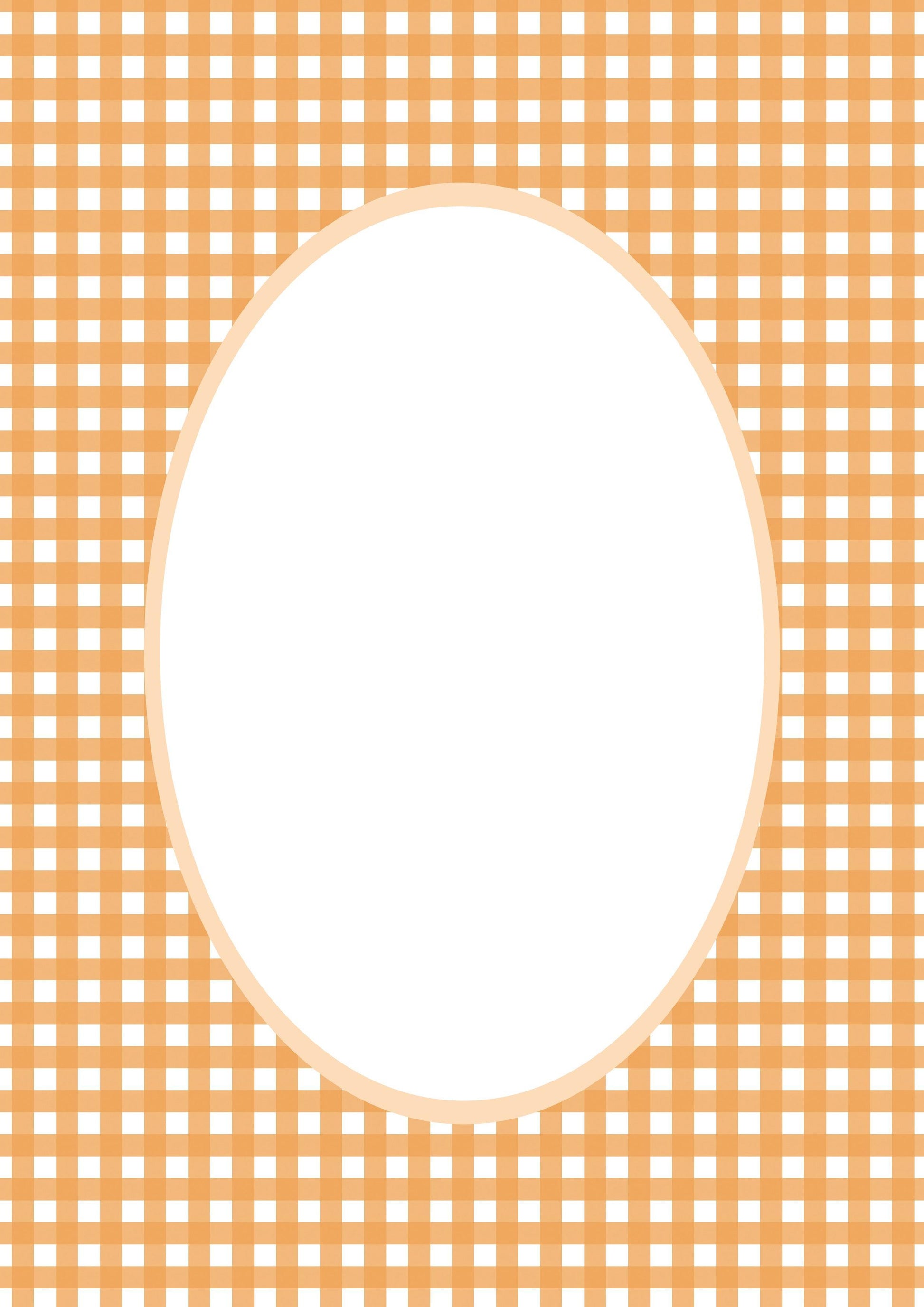 Orange Oval Gingham Photo Mat