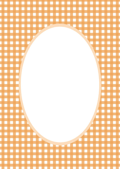 Gingham Photo Mount - picture frame passepartout - oval aperture - Coeur et Maman