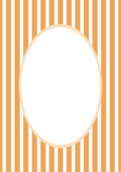Medium Stripes Photo Mount - picture frame passepartout - oval aperture - Coeur et Maman