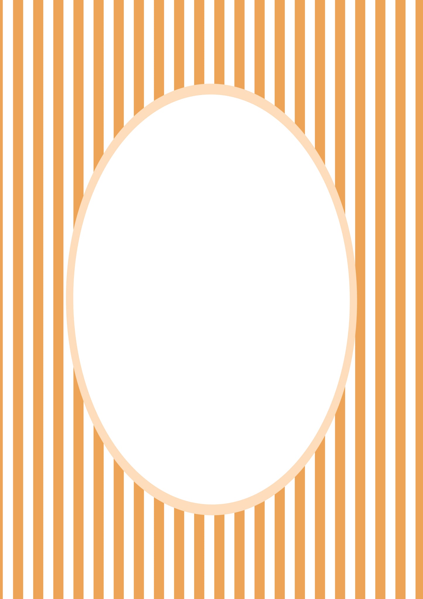 Small Stripes Photo Mount - picture frame passepartout - oval aperture - Coeur et Maman