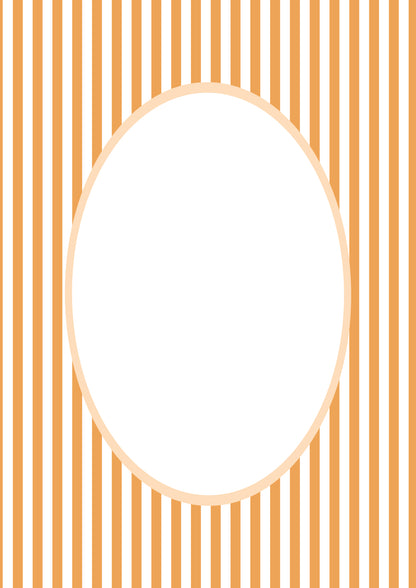 Small Stripes Photo Mount - picture frame passepartout - oval aperture - Coeur et Maman