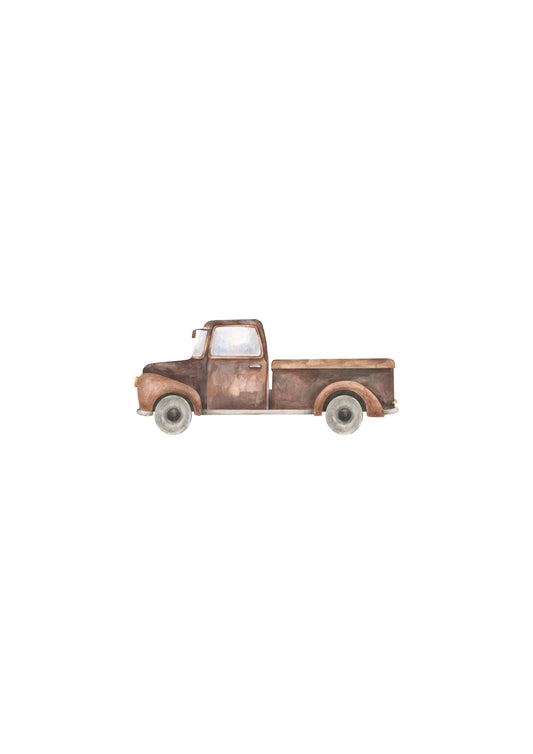 Pick-up Truck Nursery Art Print Portrait Orientation