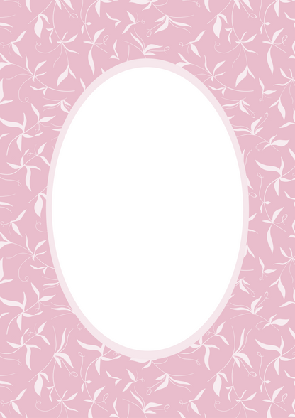 Botanical Photo Mount - picture frame passepartout - oval aperture - Coeur et Maman