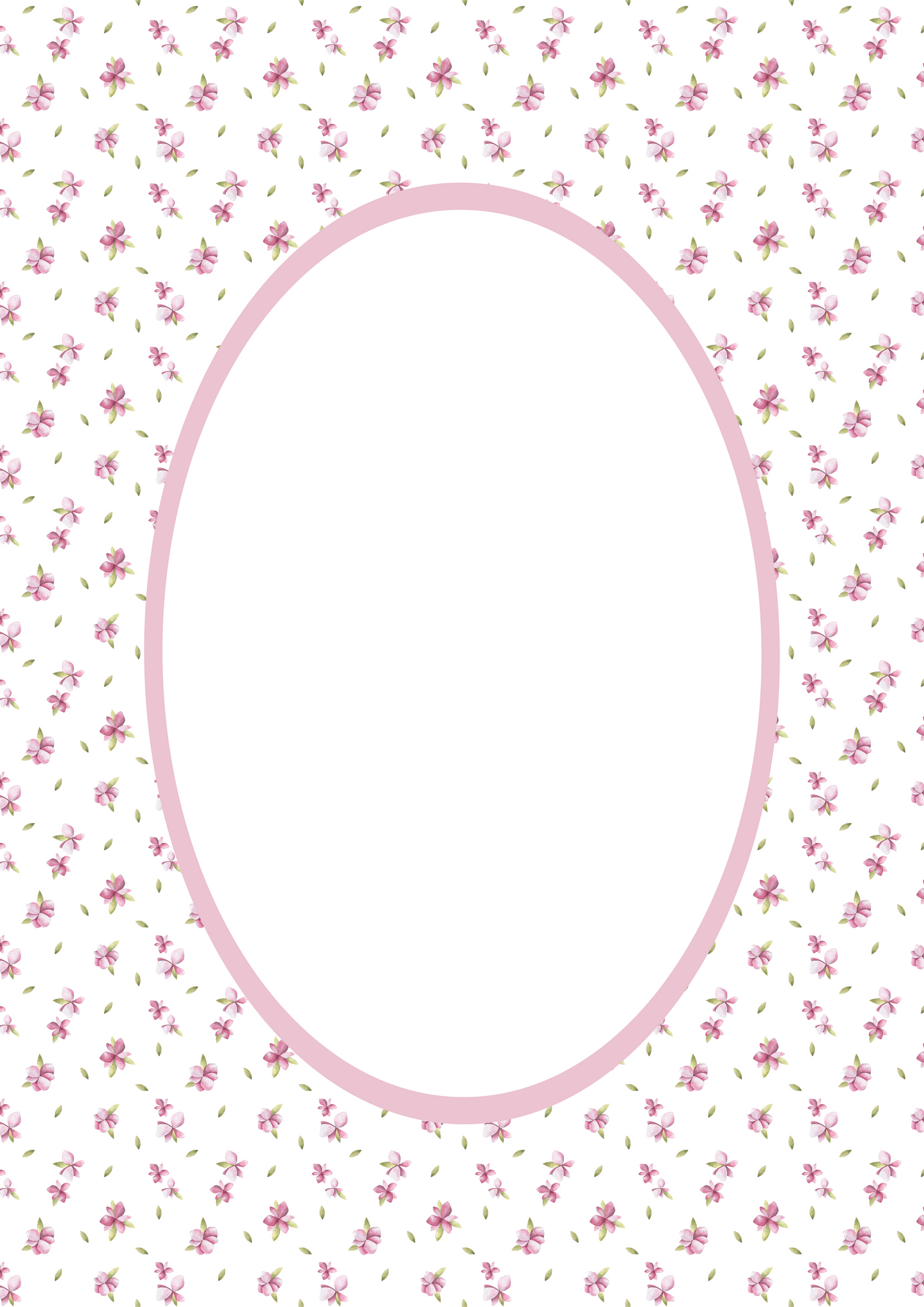 Pink Oval Floral Photo Mat