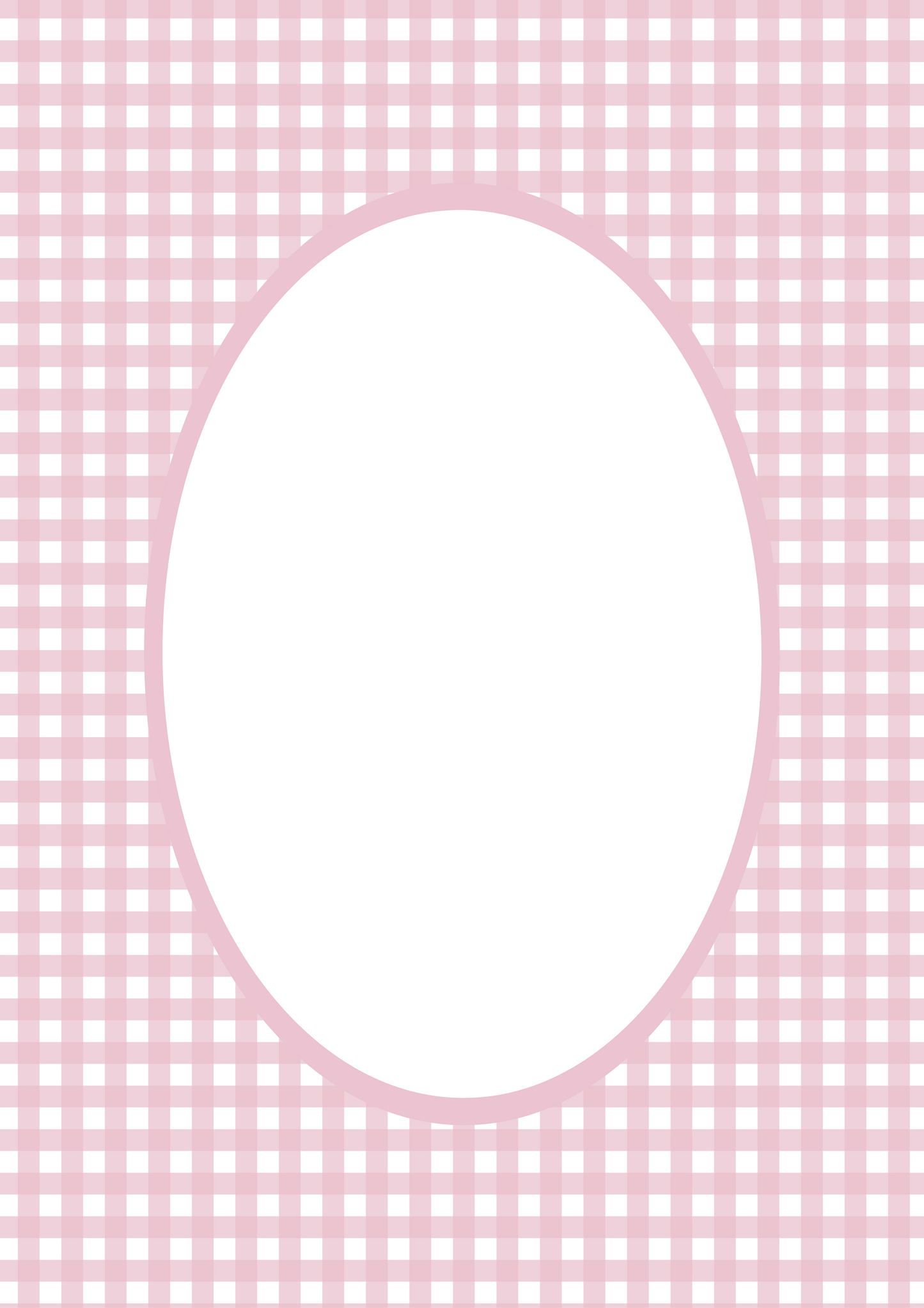 Gingham Photo Mount - picture frame passepartout - oval aperture - Coeur et Maman