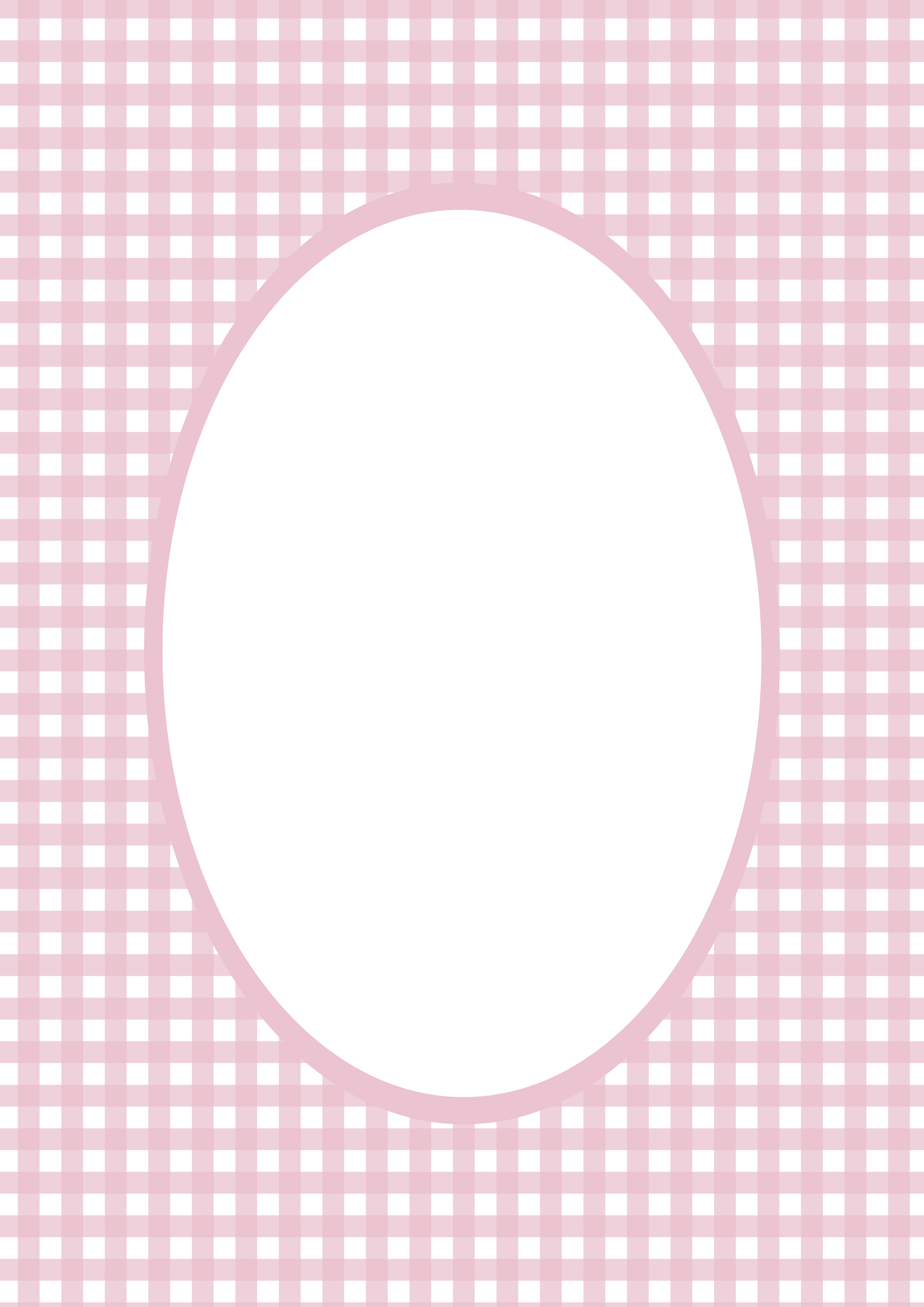 Gingham Photo Mount - picture frame passepartout - oval aperture - Coeur et Maman