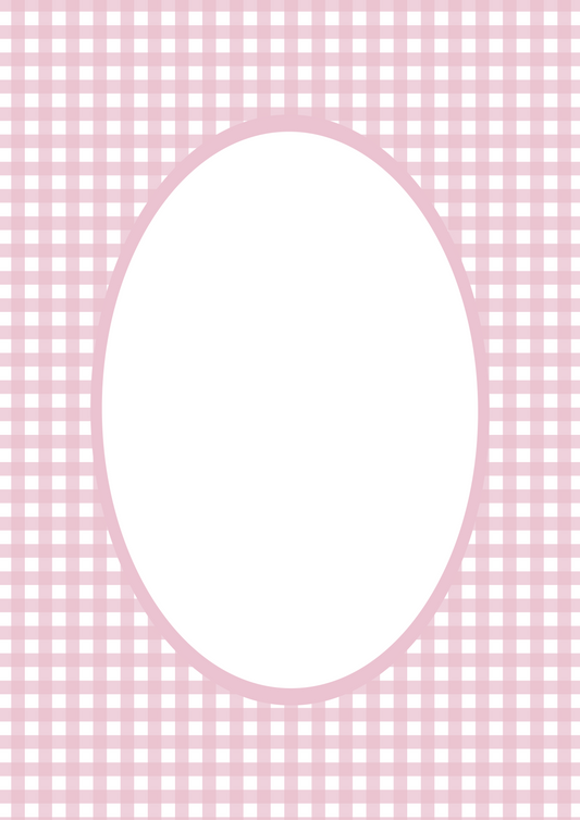 Pink Oval Gingham Photo Mat