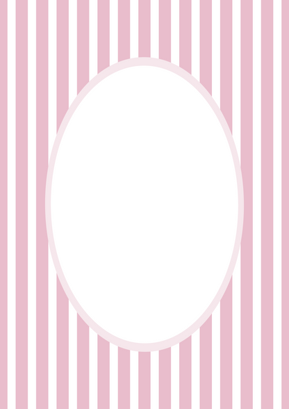 Medium Stripes Photo Mount - picture frame passepartout - oval aperture - Coeur et Maman