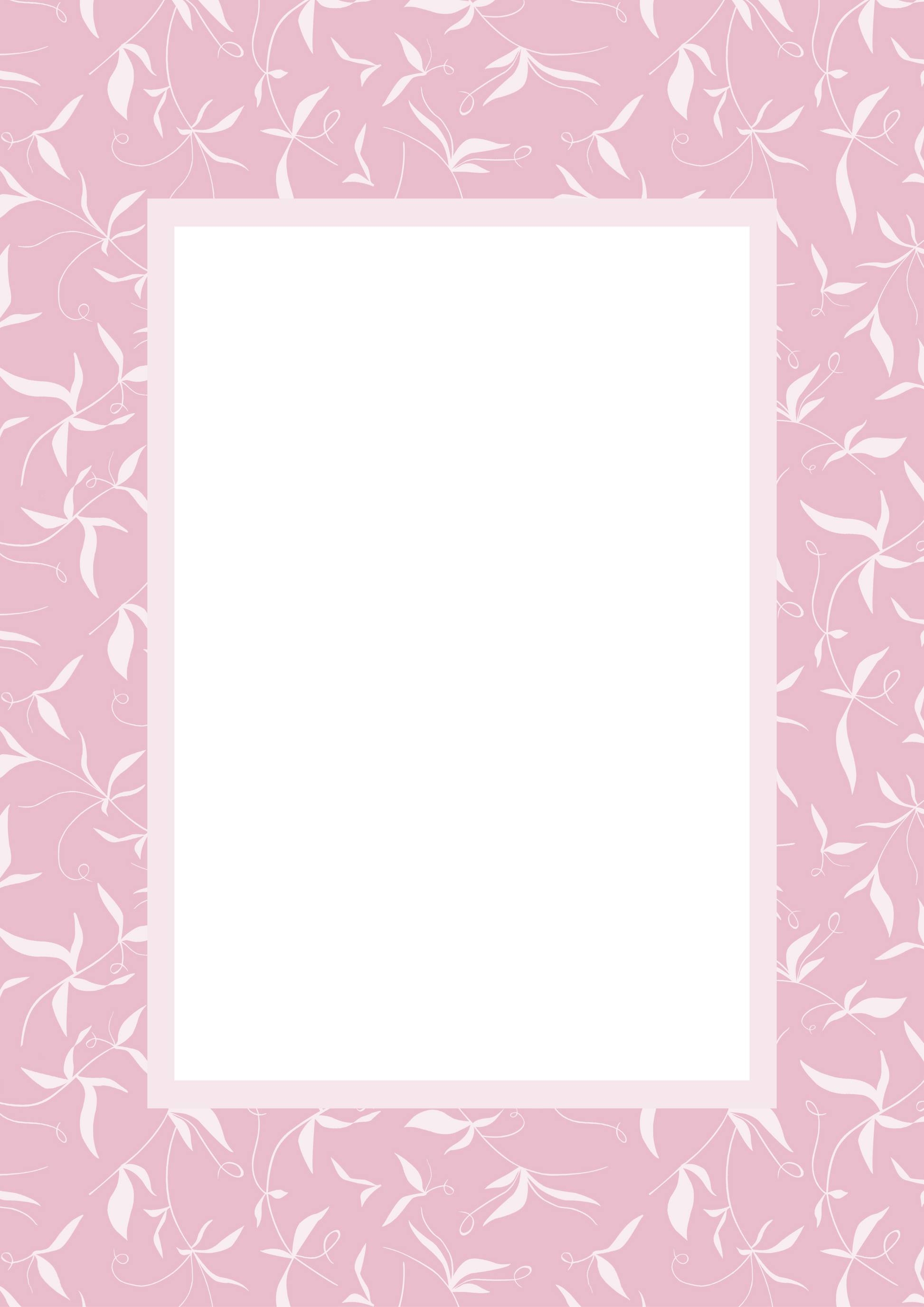 Pink Rectangular Botanical Patterned Photo Mat