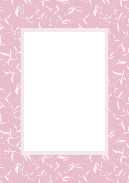 Pink Rectangular Botanical Patterned Photo Mat