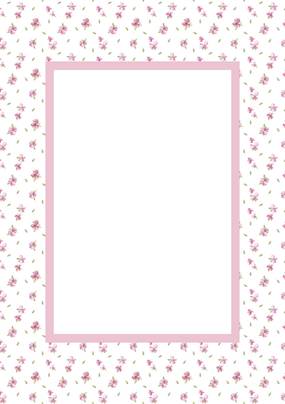 Floral Photo Mount - passepartout frame - rectangular aperture - Coeur et Maman