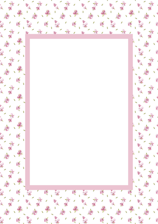 Pink Rectangular Floral Photo Mat