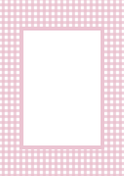 Pink Rectangular Gingham Photo Mat