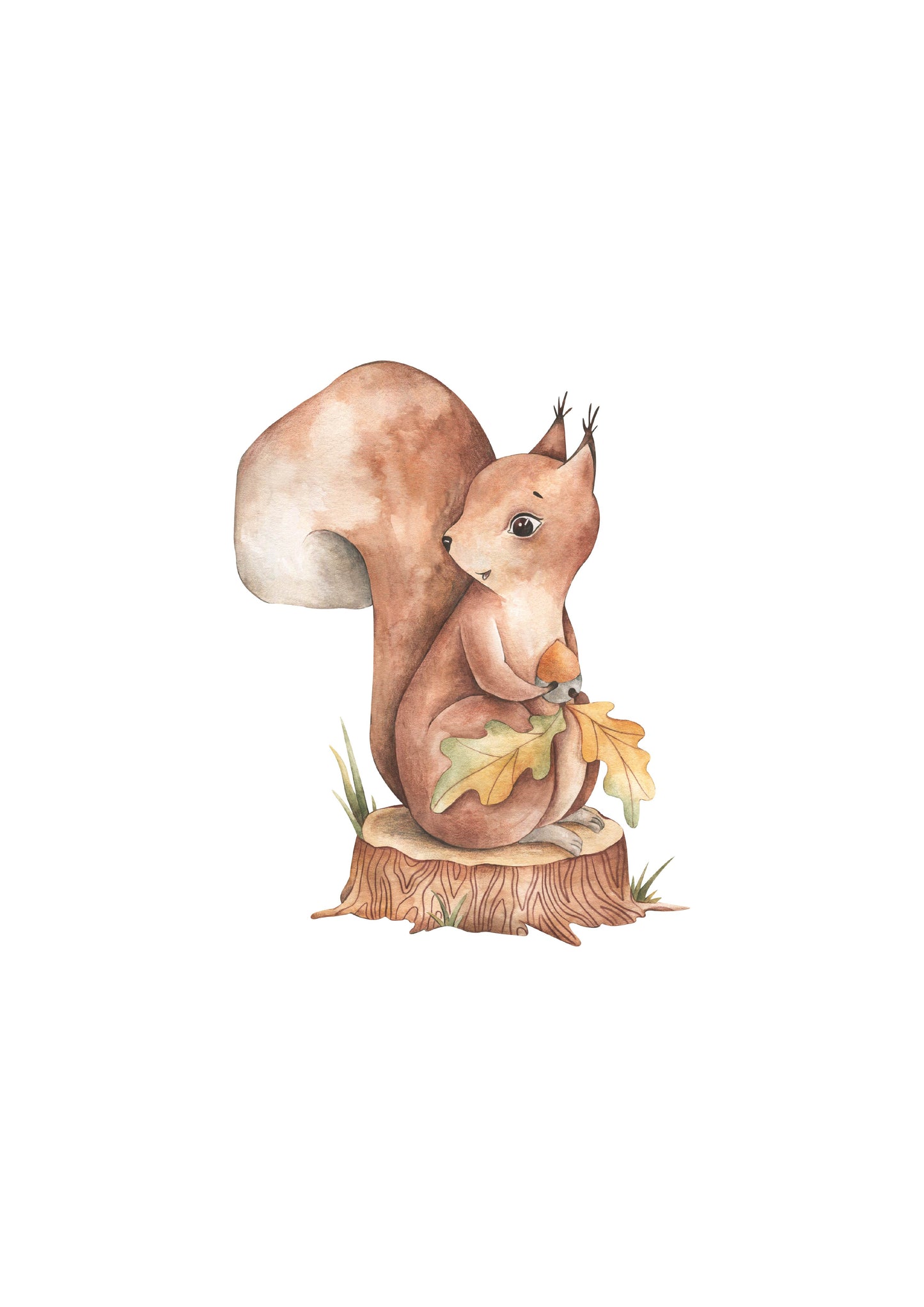 RED SQUIRREL NURSERY ART PRINT 