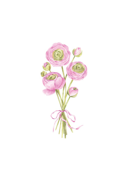 Ranunculus Nursery Art Print Pink