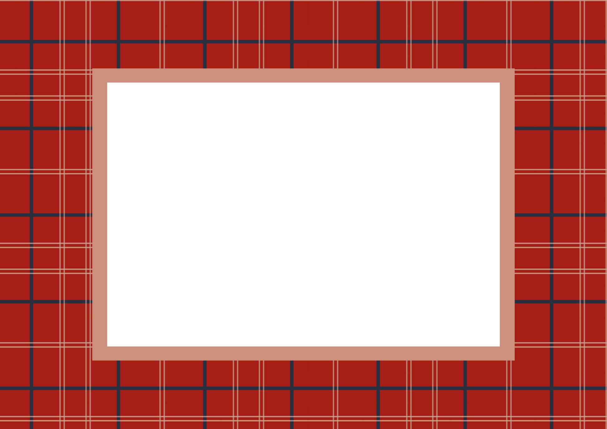 Red Landscape Tartan Photo Mat