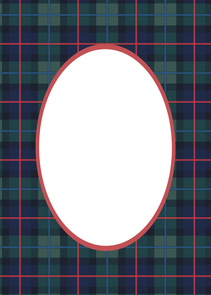 Campbell of Cawdor Tartan Photo Mount - picture frame passepartout - oval aperture - Coeur et Maman
