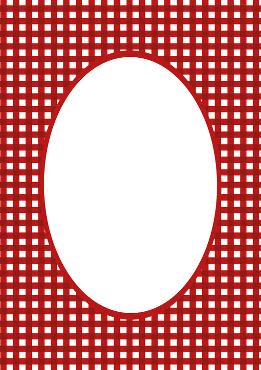 Red Oval Gingham Photo Mat