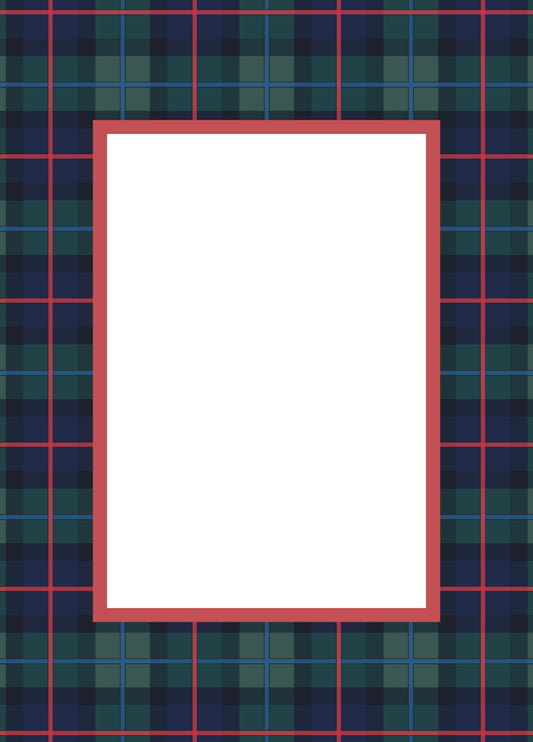 Red Rectangular Campbell of Cawdor Tartan Photo Mat