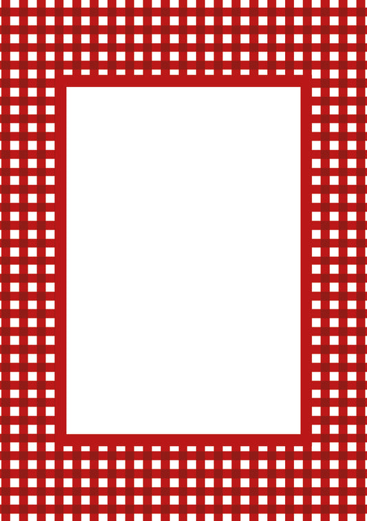 Red Rectangular Gingham Photo Mat