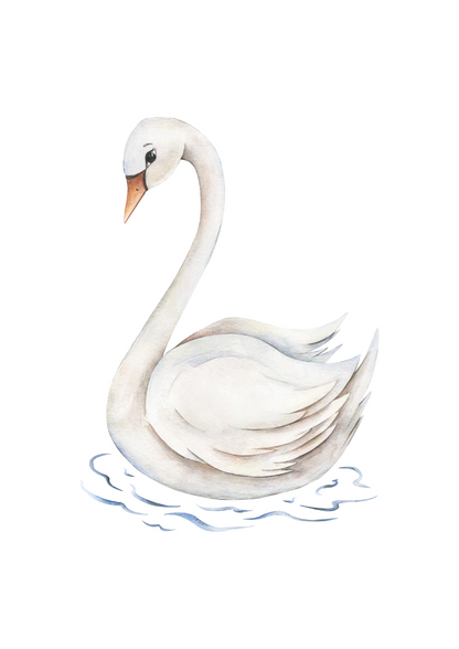 SWAN NURSERY ART PRINT 