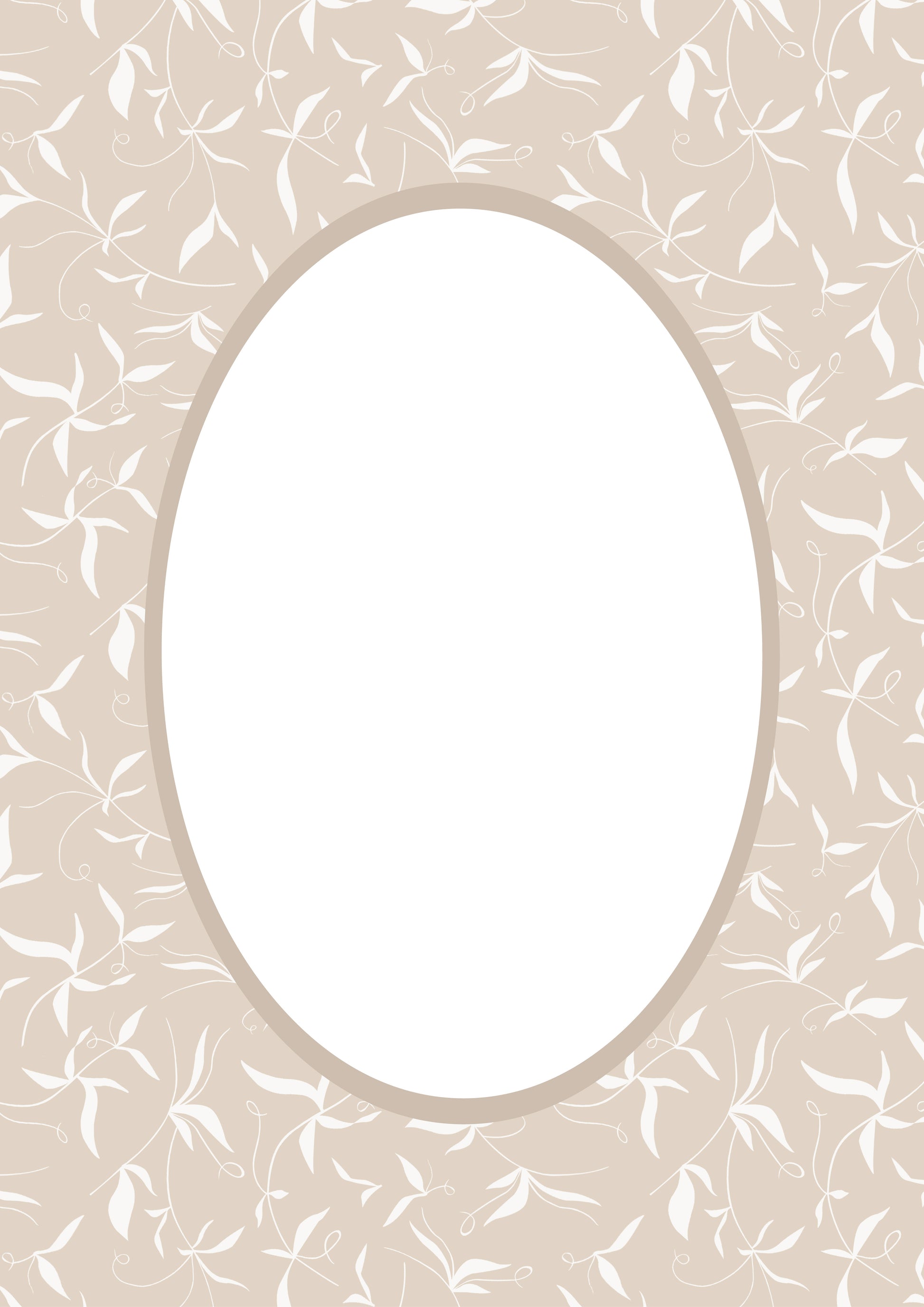 Botanical Photo Mount - picture frame passepartout - oval aperture - Coeur et Maman