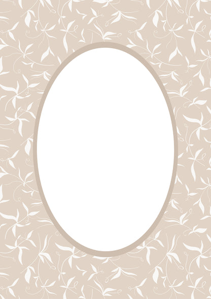 Botanical Photo Mount - picture frame passepartout - oval aperture - Coeur et Maman