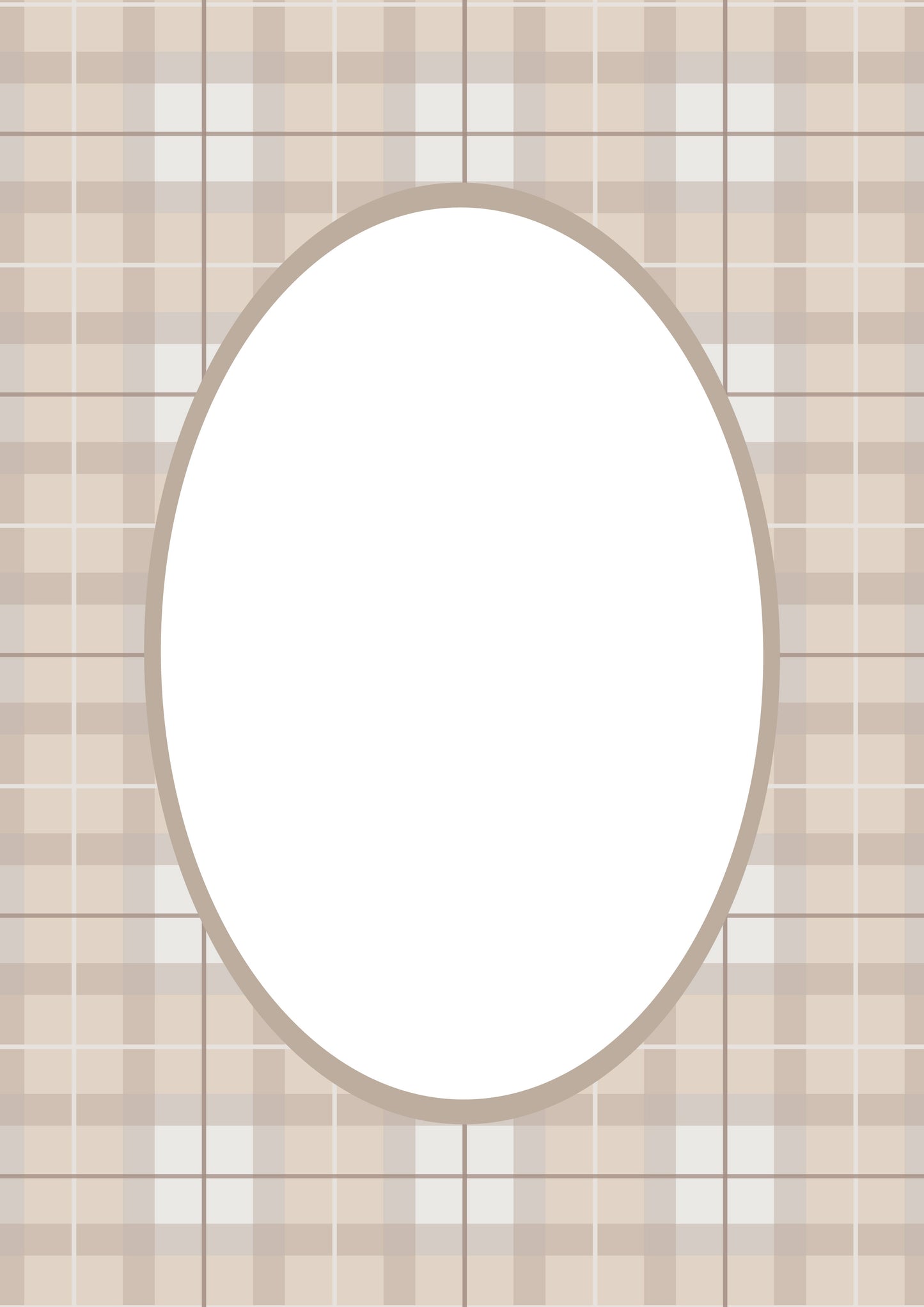 Taupe Oval Campbell of Cawdor Tartan Photo Mat