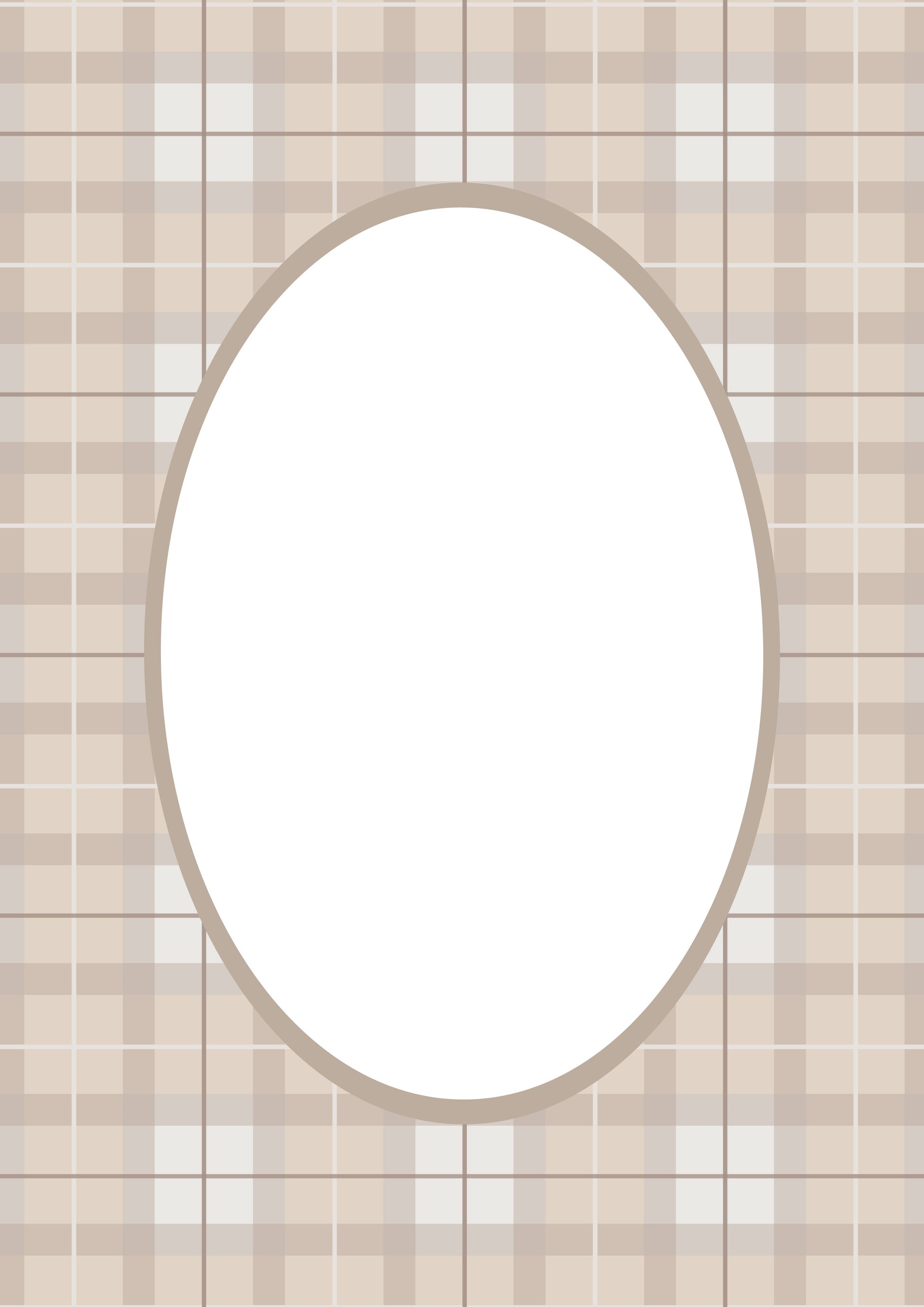 Taupe Oval Campbell of Cawdor Tartan Photo Mat