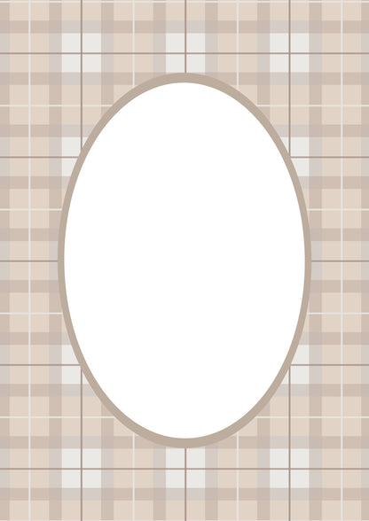 Taupe Oval Campbell of Cawdor Tartan Photo Mat