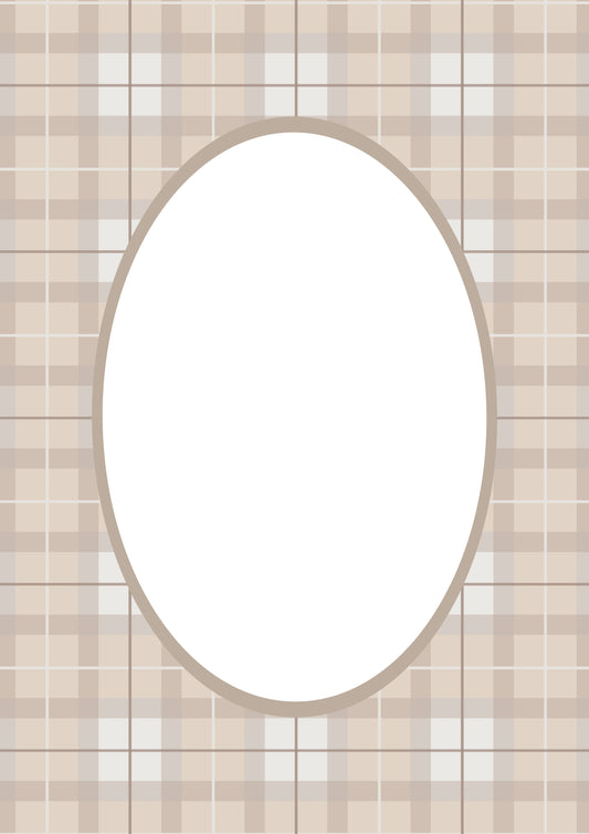 Taupe Oval Campbell of Cawdor Tartan Photo Mat